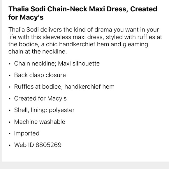 Like new Thalia Sodi Chain Neck Maxi Dress - Picture 4 of 8
